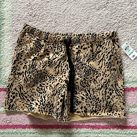 NWT Jenni Animal Print French Terry Lounge Shorts - Picture 2 of 3